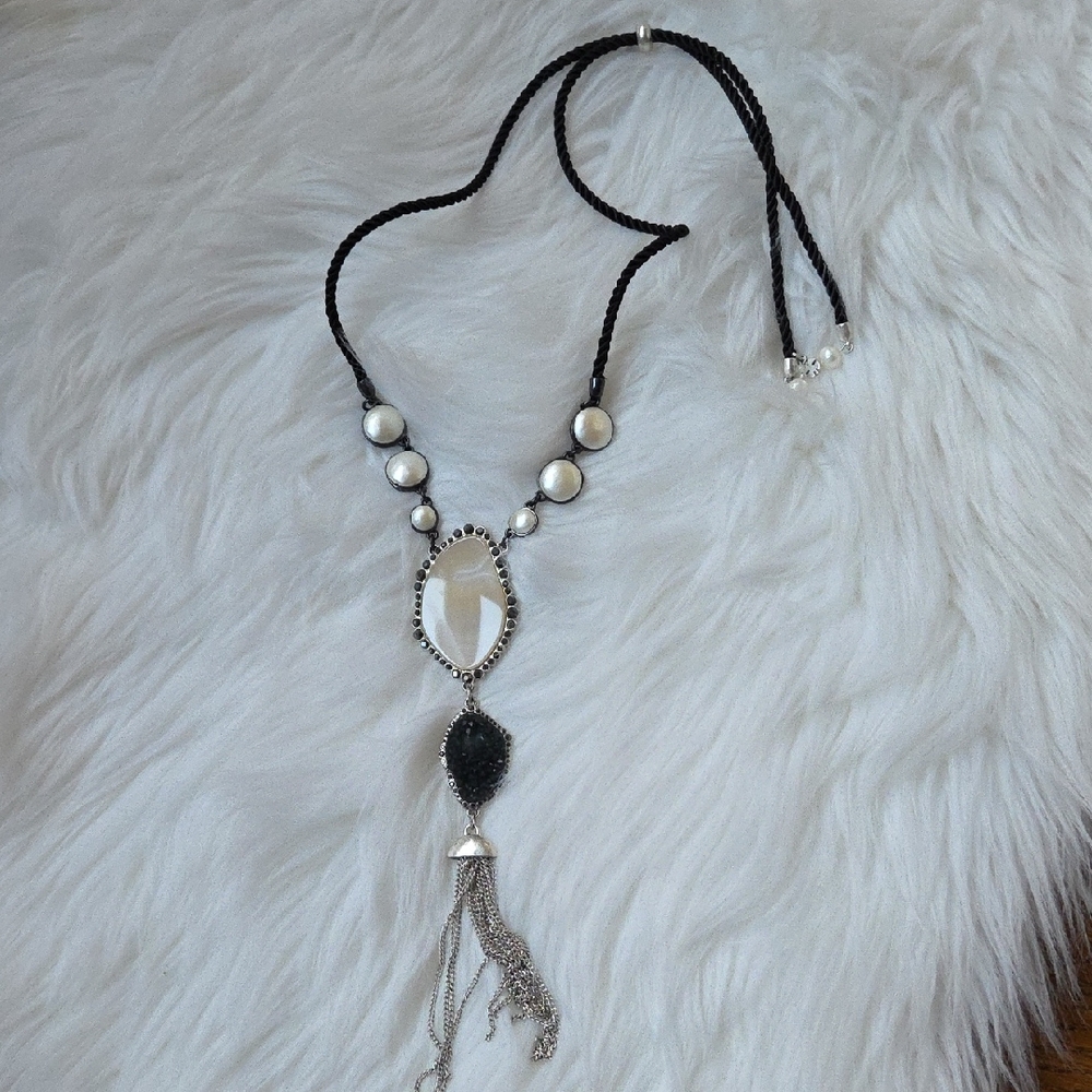 Lucky Brand Black and Silver Necklace